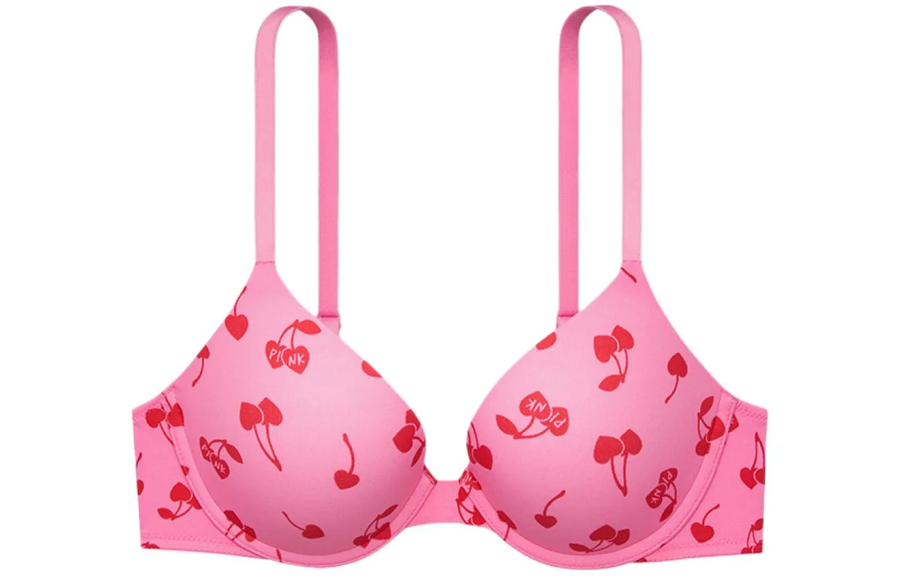 Victoria's Secret Бюстгальтер женский Sweet Limited PINK Girlish Bra с вишневым принтом