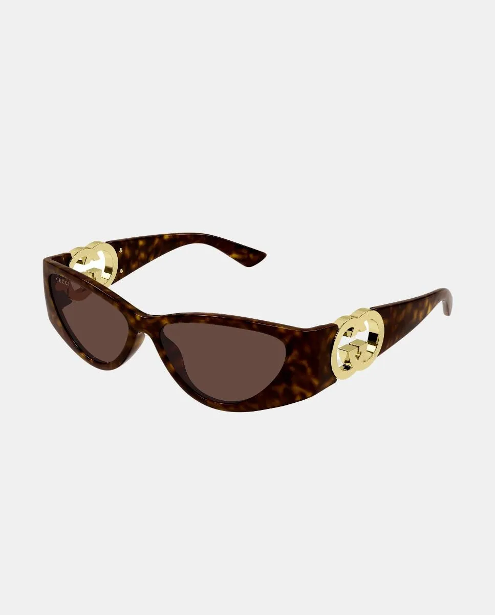 

Женские солнцезащитные очки "кошачий глаз" инжекционные Gucci, коричневый