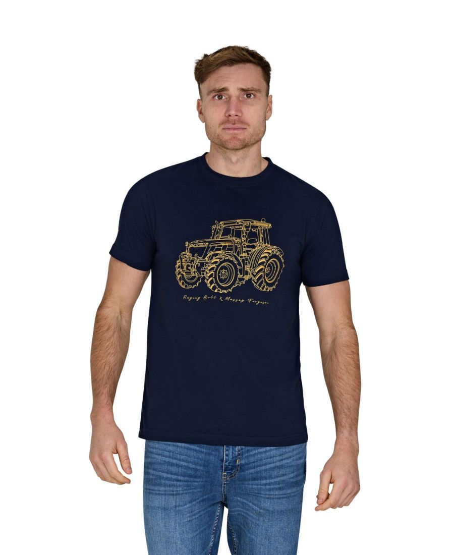 

Мужская футболка с изображением трактора MF Raging Bull, Navy, Синий, Мужская футболка с изображением трактора MF Raging Bull, Navy