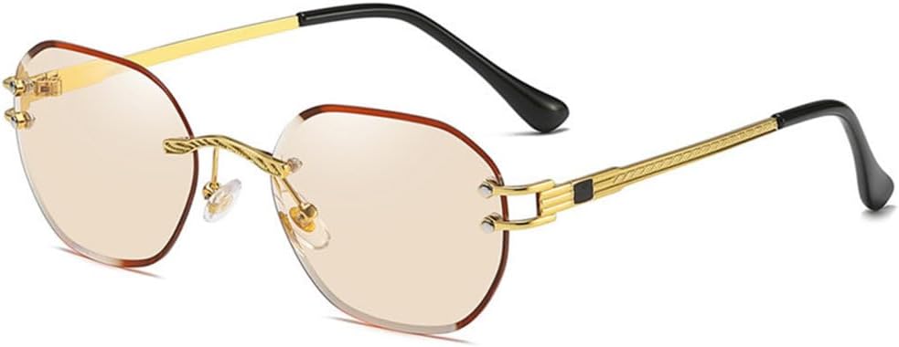 

Мужские солнцезащитные очки MUTYNE без оправы, многоугольные, квадратные, металлические, золотистые, зеленые, синие, коричневые, с защитой от УФ-излучения UV400, C07 Champagne