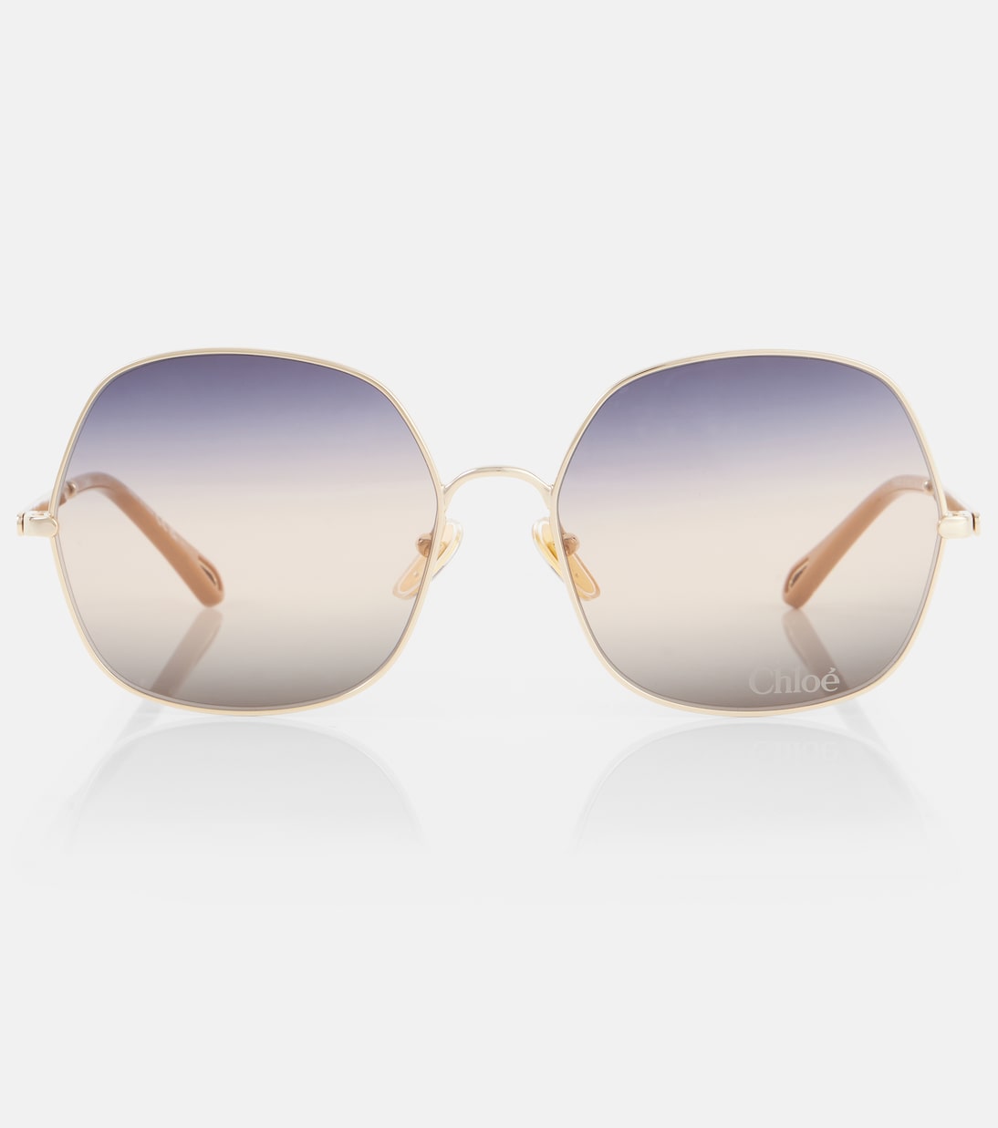 

Али оверсайз солнцезащитные очки Chloé, Gold-Gold-Blue
