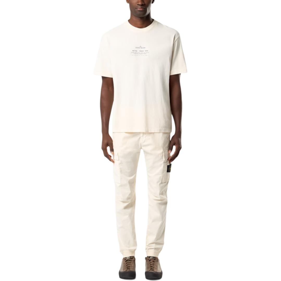 Футболка с принтом STONE ISLAND, айвори — фото 3