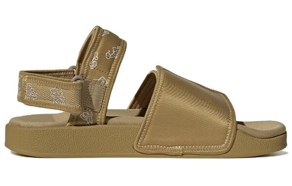 Сандалии оригиналы adilette sandal 4.0 повседневные спортивные унисекс сандалии Adidas, хаки — фото 2