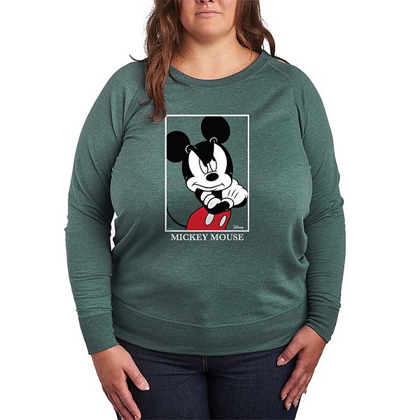 

Футболка с длинным рукавом French terry Plus size 's Mickey Mouse Mad Pose Disney, Heather Juniper