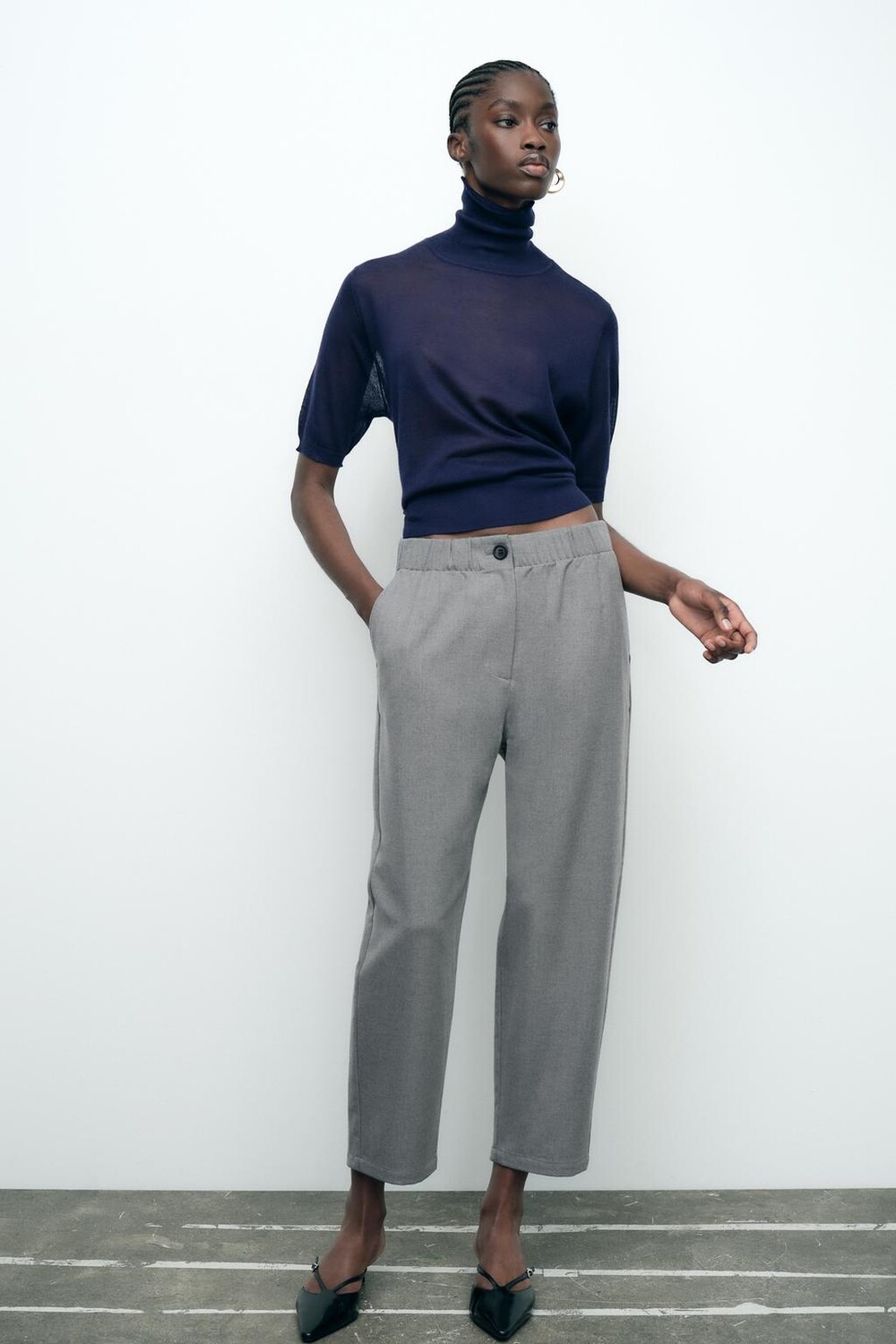 

Пижамные брюки из фланели ZARA, серый мергель