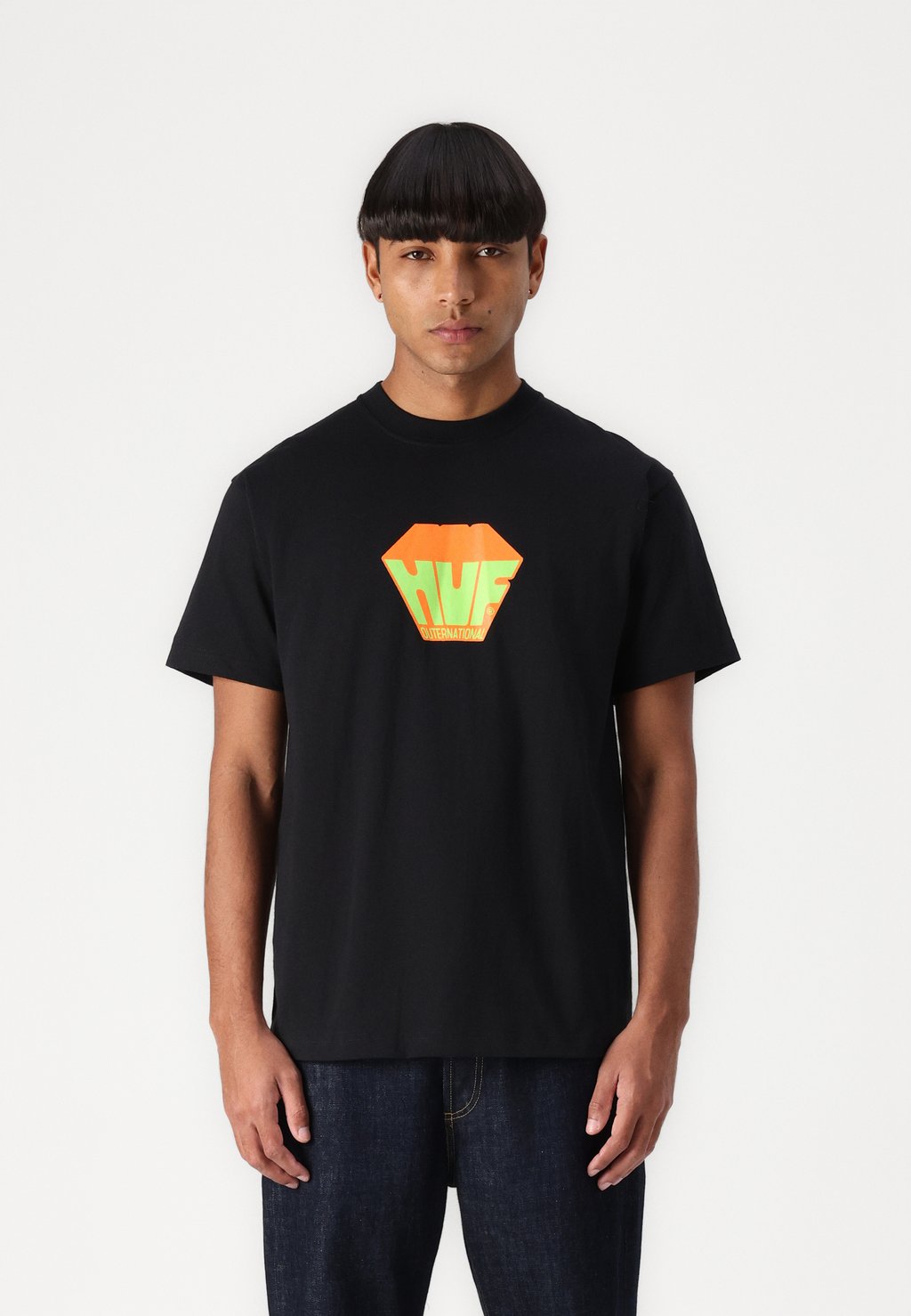

Футболка с принтом BIG BLOCK TEE UNISEX HUF, черный