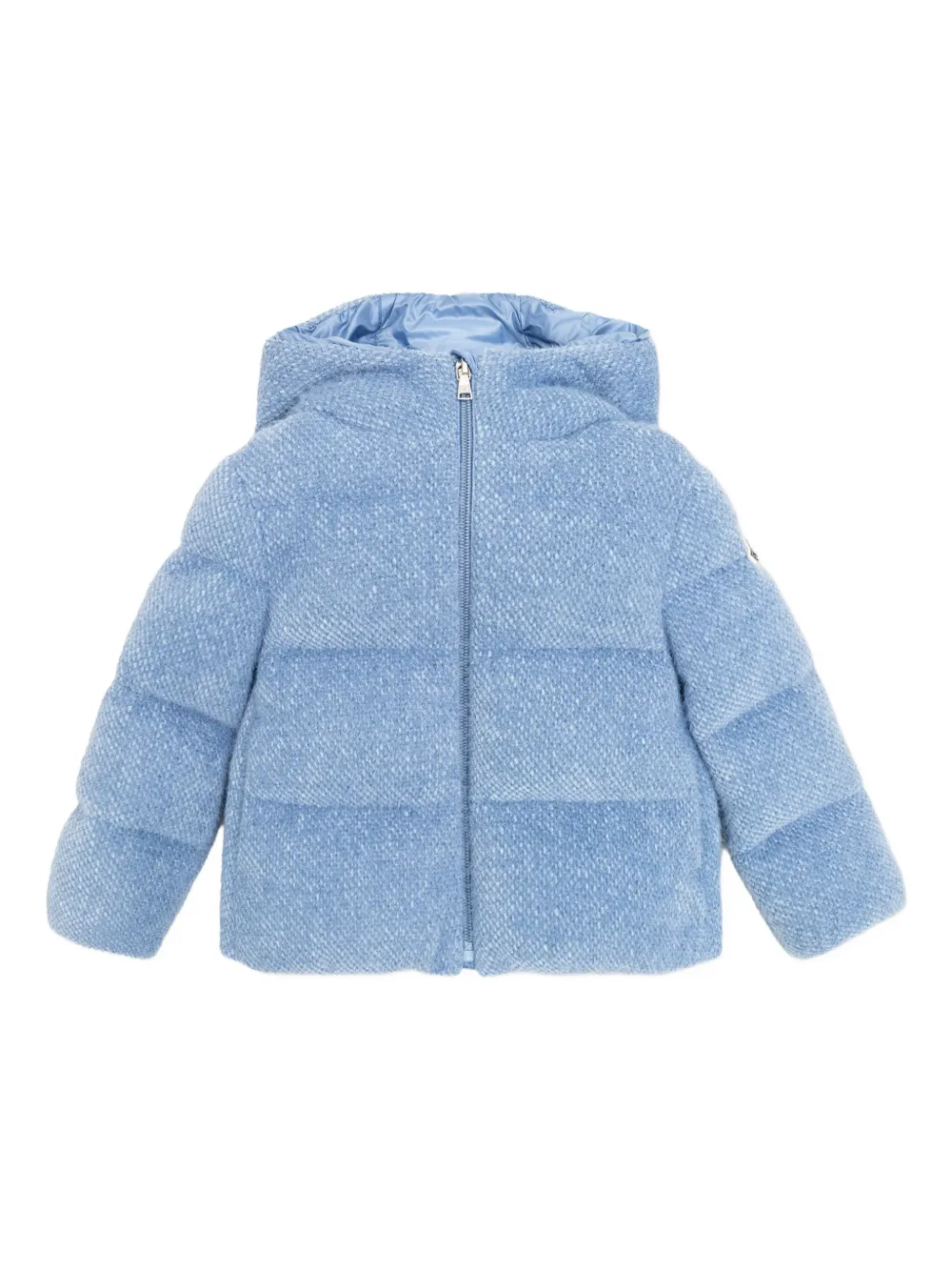 

Стеганый пуховик с капюшоном Moncler Enfant, синий