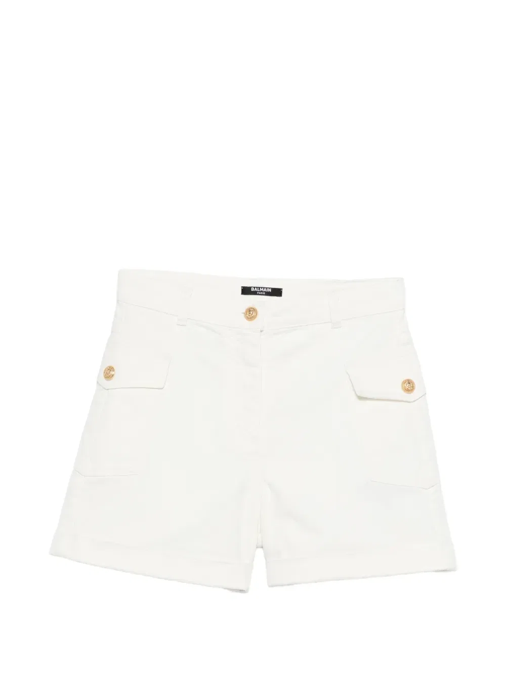 Джинсовые карго-шорты Balmain Kids, белый