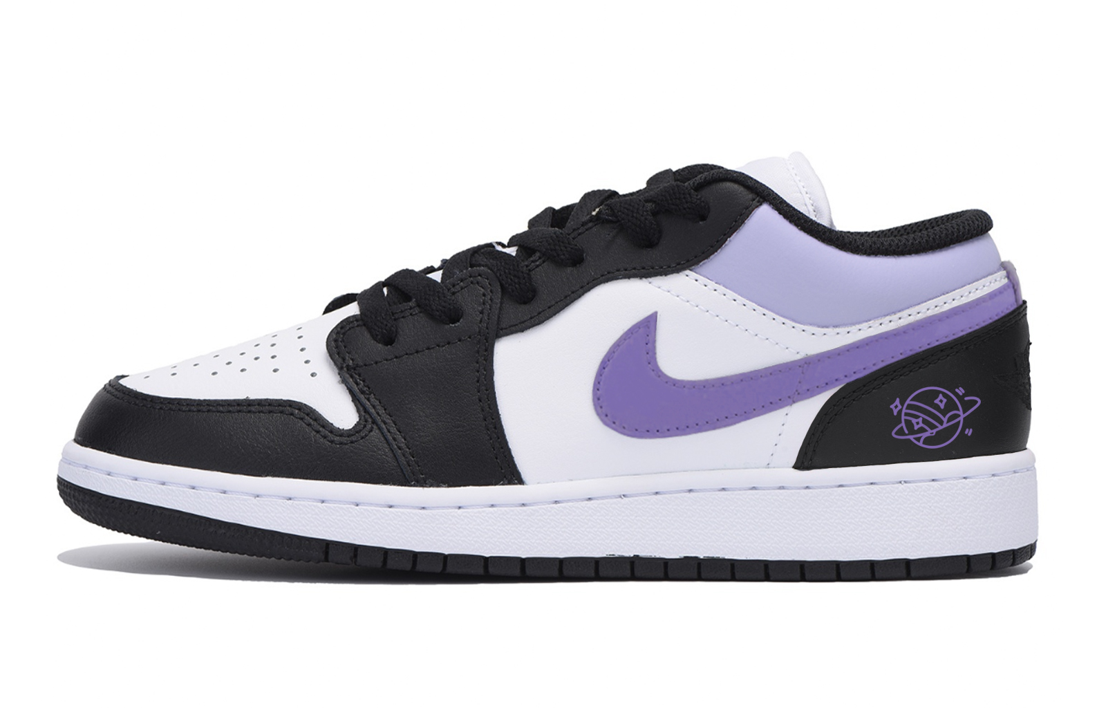 

Jordan Износостойкие, нескользящие, низкие, винтажные баскетбольные кроссовки Air 1, мужские, цвет: черный, белый, фиолетовый