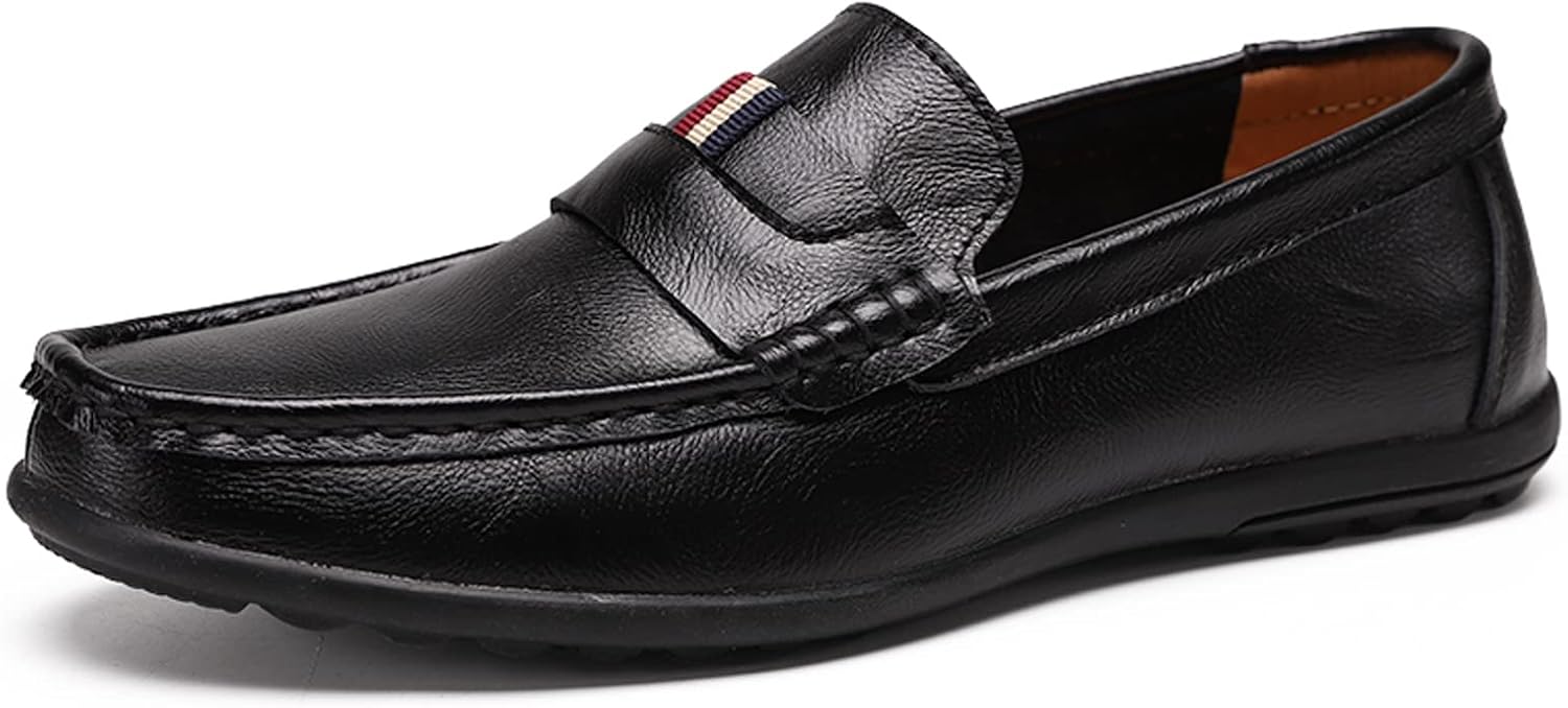 

Мужские кожаные слипоны для ходьбы, офисные лоферы, удобная повседневная обувь Asifn, черный