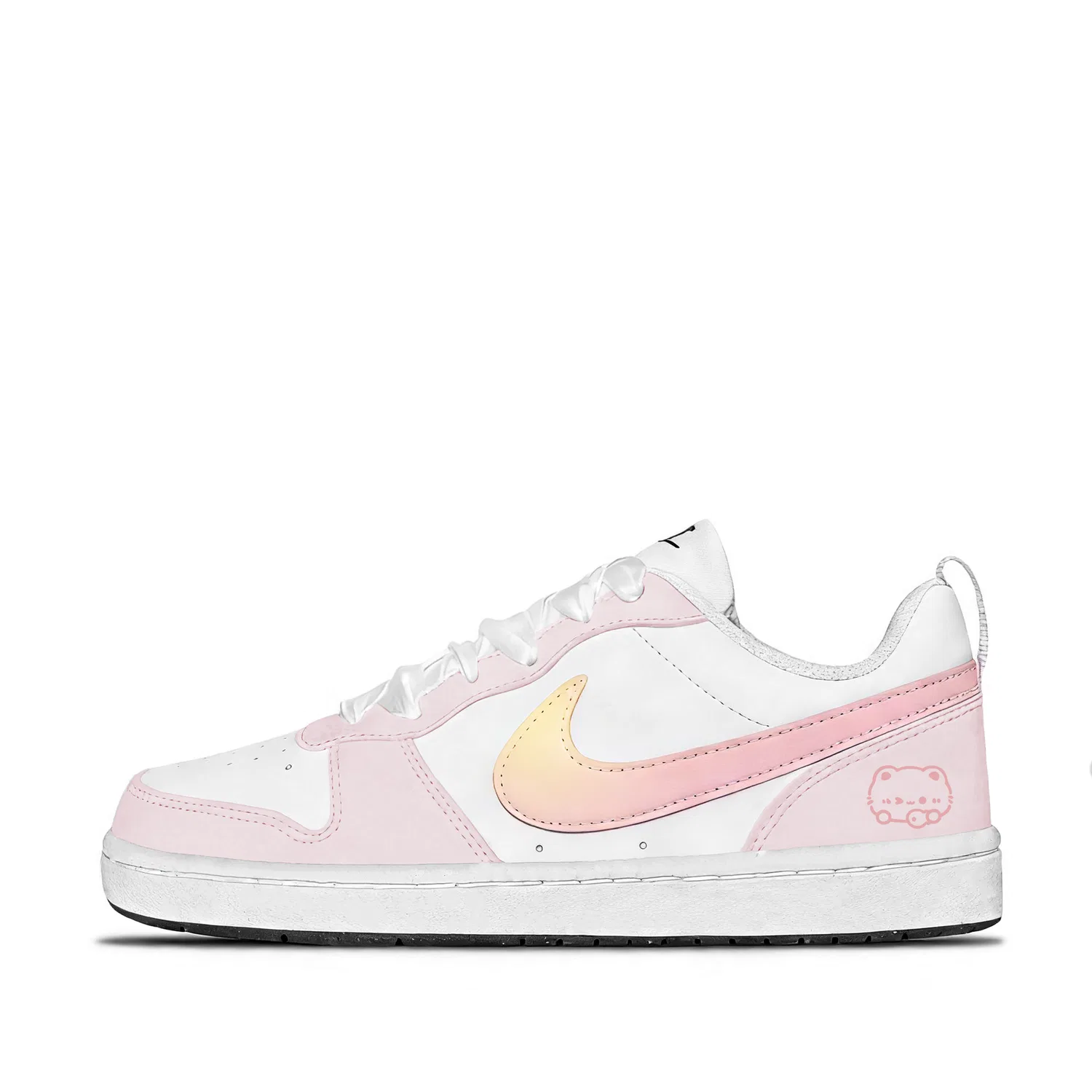 Детские кроссовки для скейтбординга Nike Court Borough Gradient Kitten белые