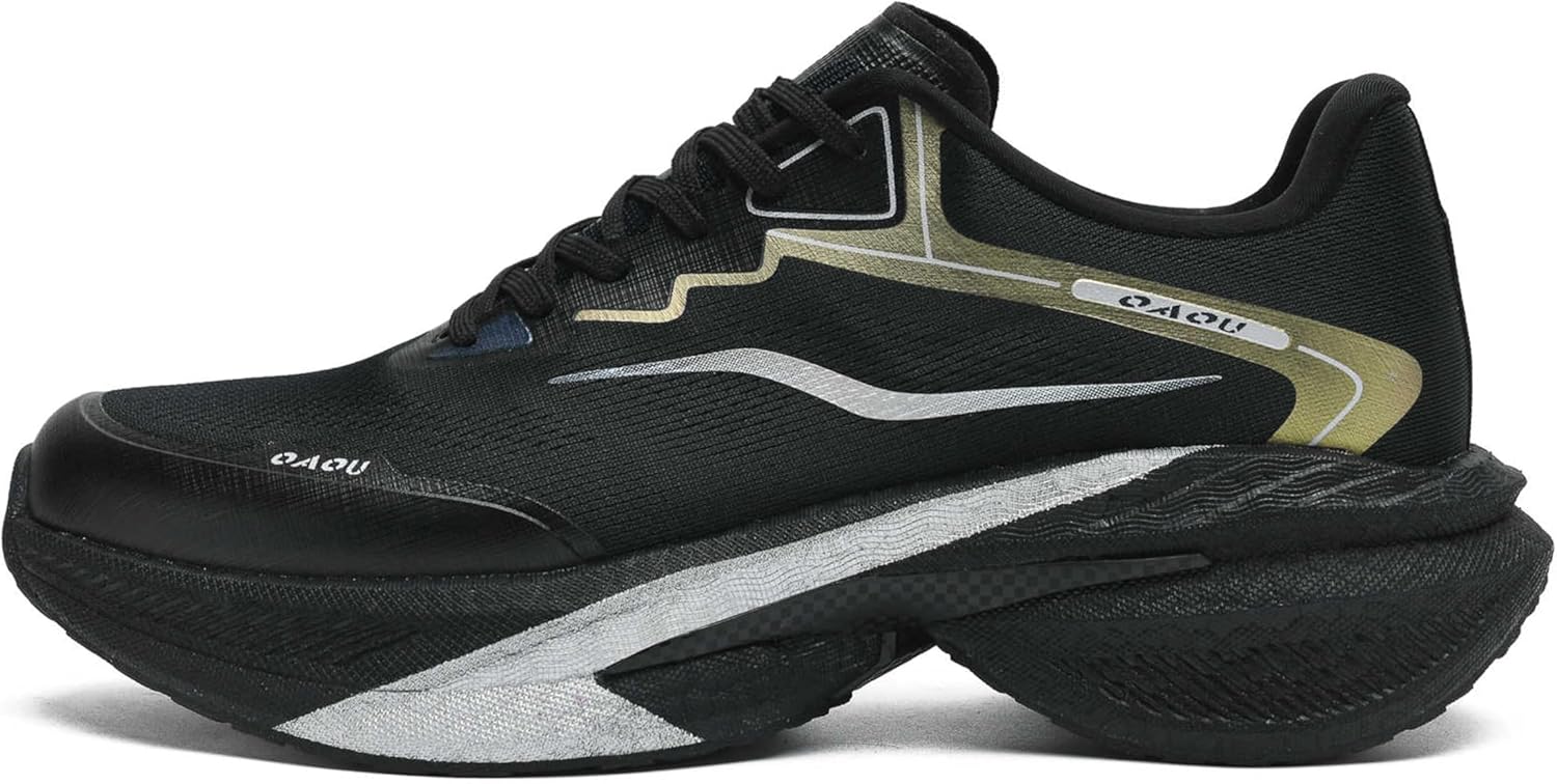 

Мужские беговые кроссовки для марафона с карбоновой пластиной, стабильной поддержкой, амортизацией, ультралегкой TPU подошвой и высокой отдачей Ai Tide, черный