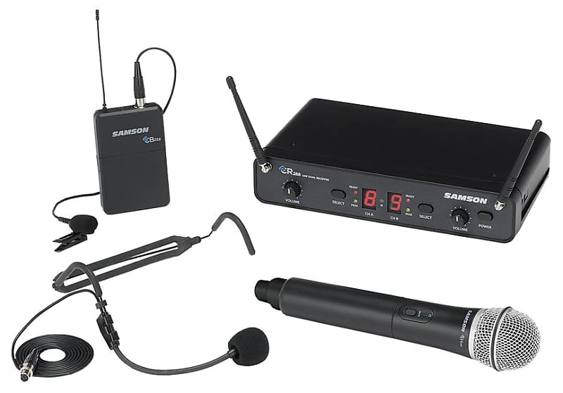 

Беспроводная система Samson Concert 288 All-In-One Dual-Channel UHF Wireless Handheld/Lavalier Mic System - I Band (518-566 MHz)