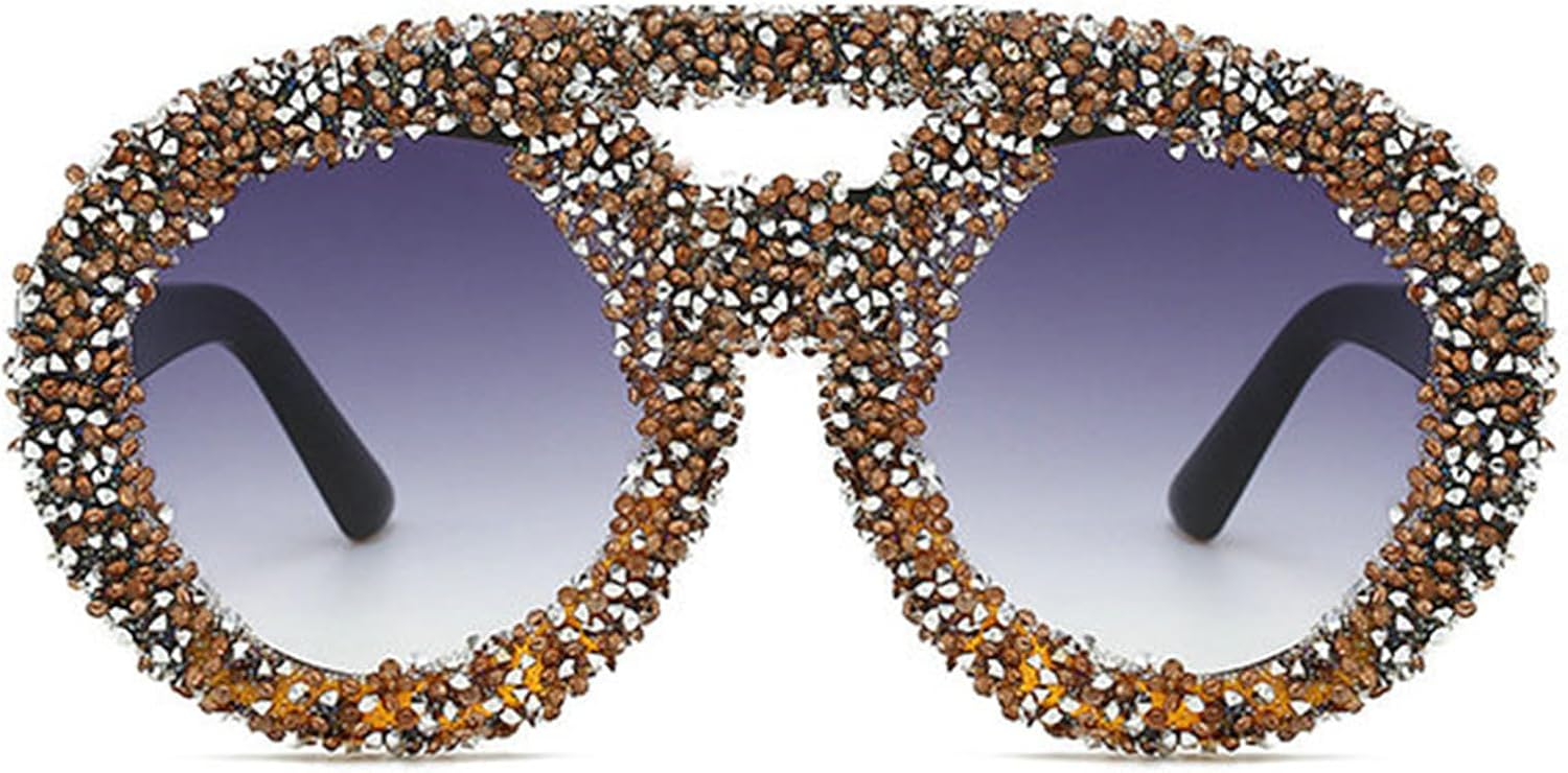 

Willochra — большие круглые солнцезащитные очки-пилот с бриллиантами для женщин, блестящие хрустальные солнцезащитные очки овальной формы для женщин со стразами, Black Brown