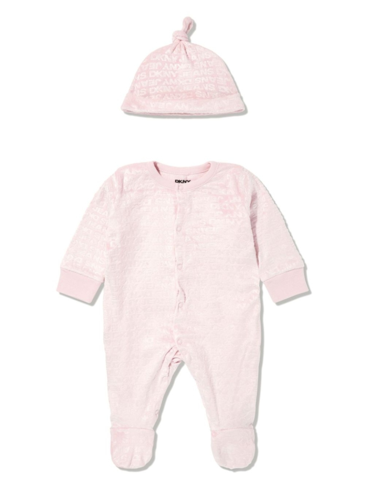 

Комплект для вырастания малыша с логотипом Dkny Kids и жаккардом, розовый