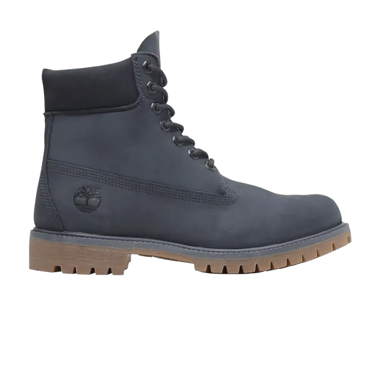 Мужские ботинки Timberland Premium из нубука высокие, серо-синий