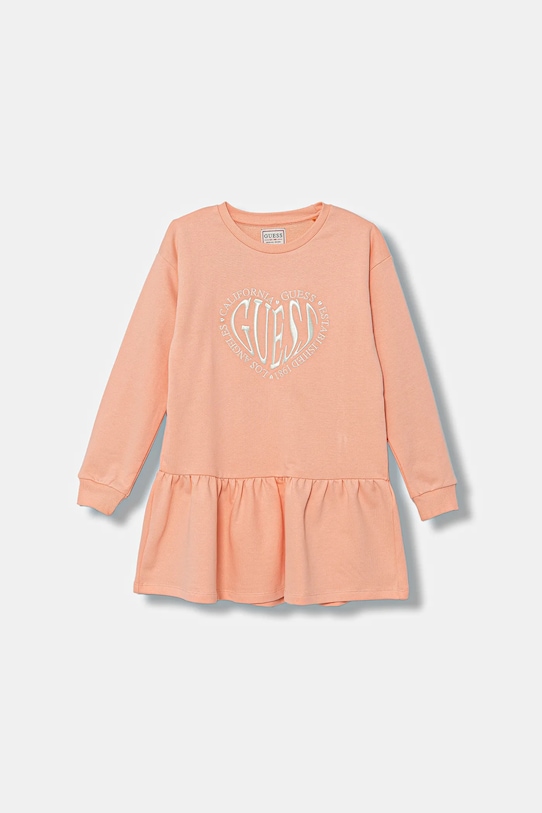 

Детское хлопковое платье Guess, оранжевый