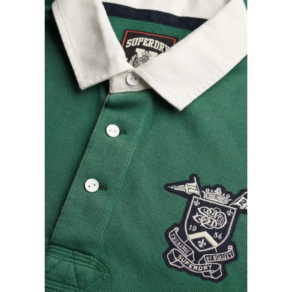 Поло Superdry Vintage Pique Rugby с коротким рукавом, зеленый — фото 2