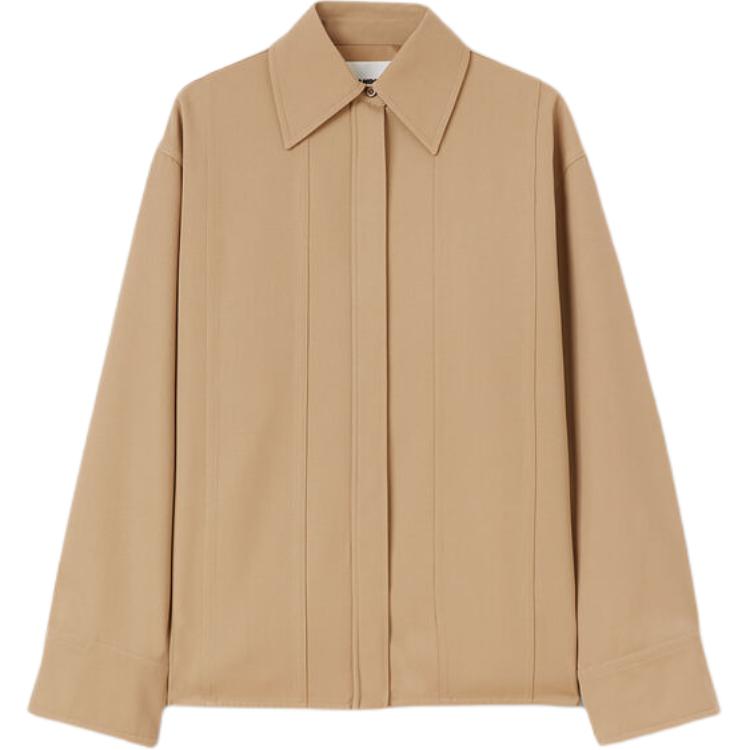 

Рубашка с острым воротником Wool JIL SANDER, хаки