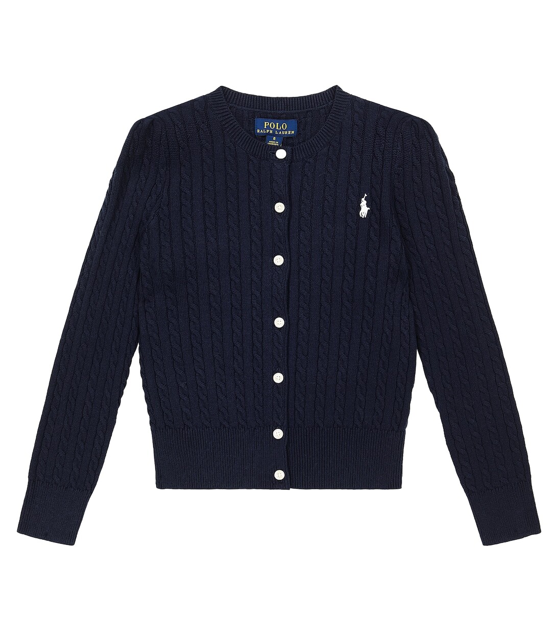 

Хлопковый кардиган вязки косами Polo Ralph Lauren, синий