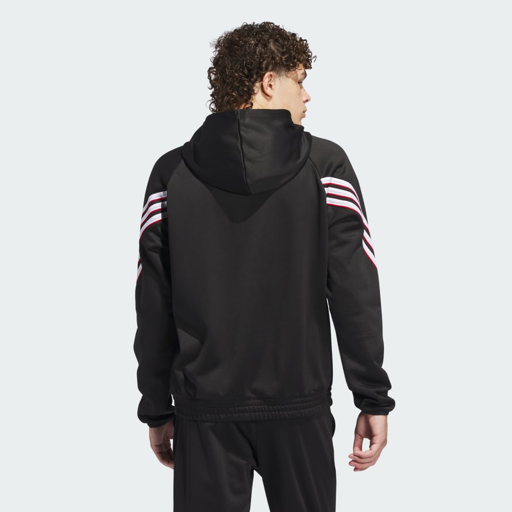 Спортивное худи Adidas Select Foundation Fleece Hoodie, черный/белый — фото 2