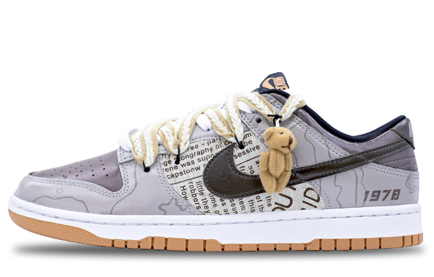 

Кроссовки Nike Dunk Skateboarding Shoes Unisex Low-top White/Brown, серый