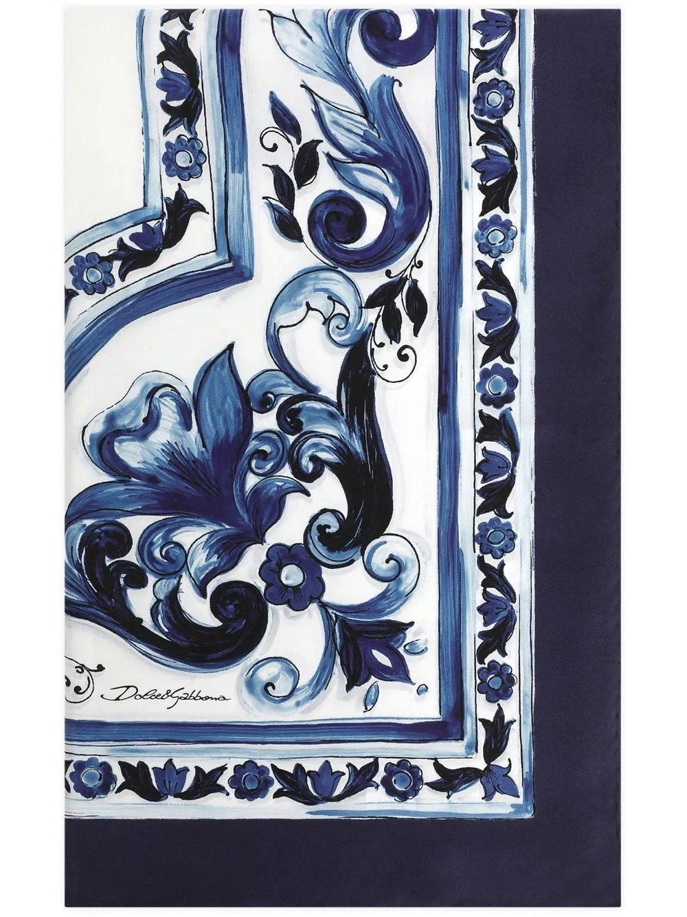

Твиловый шарф с принтом Majolica DOLCE & GABBANA, синий