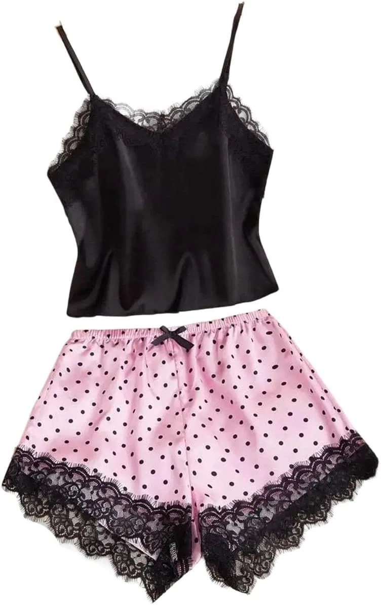 Комплект пижамы с кружевом, Polka Dot, 3