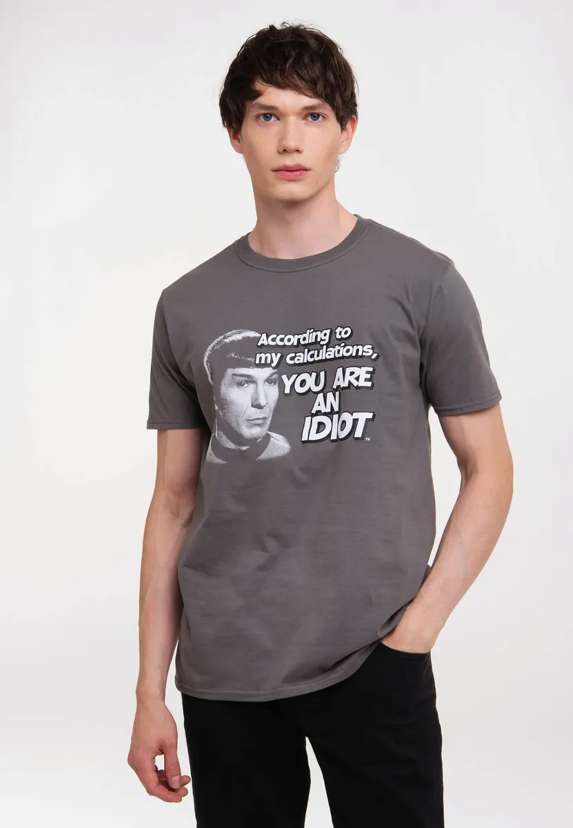 

Футболка Logoshirt "Star Trek - Spock-Print", с принтом "Спок", серый
