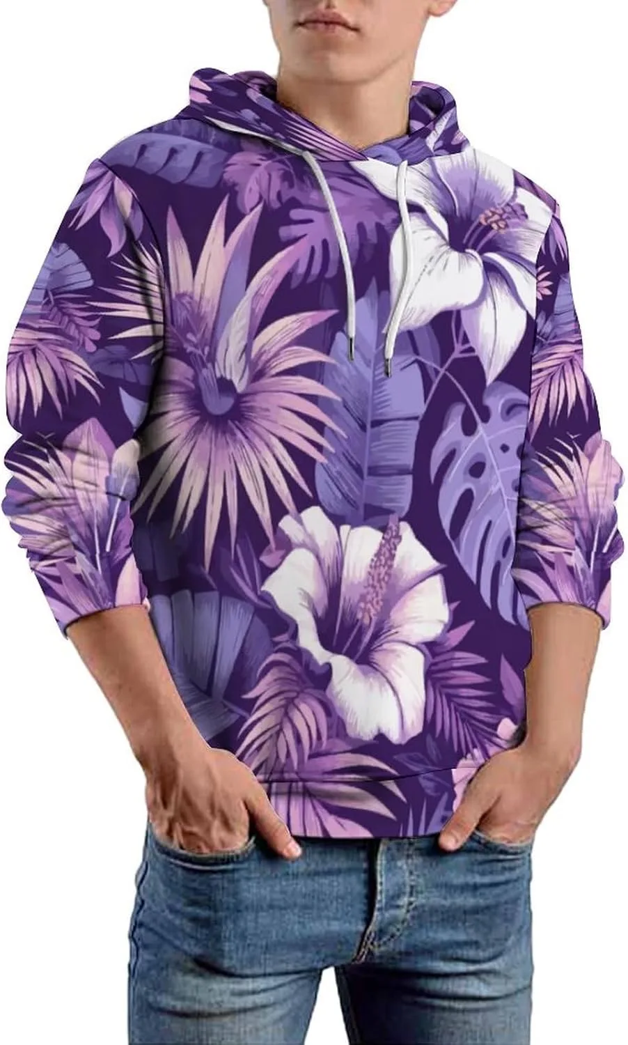 

Мужская худи с принтом деревьев PIVUWXOB