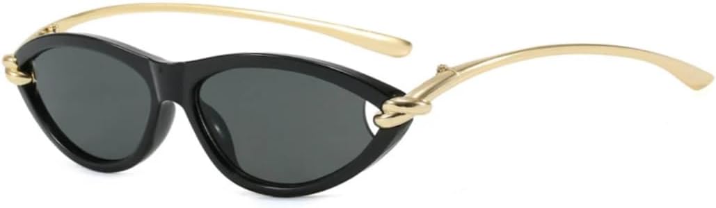 

Модные солнцезащитные очки «кошачий глаз» конфетного цвета для женщин, овальные, с полой внутренней поверхностью, защита от УФ-излучения UV400 для мужчин HHZZYVY, Black Grey