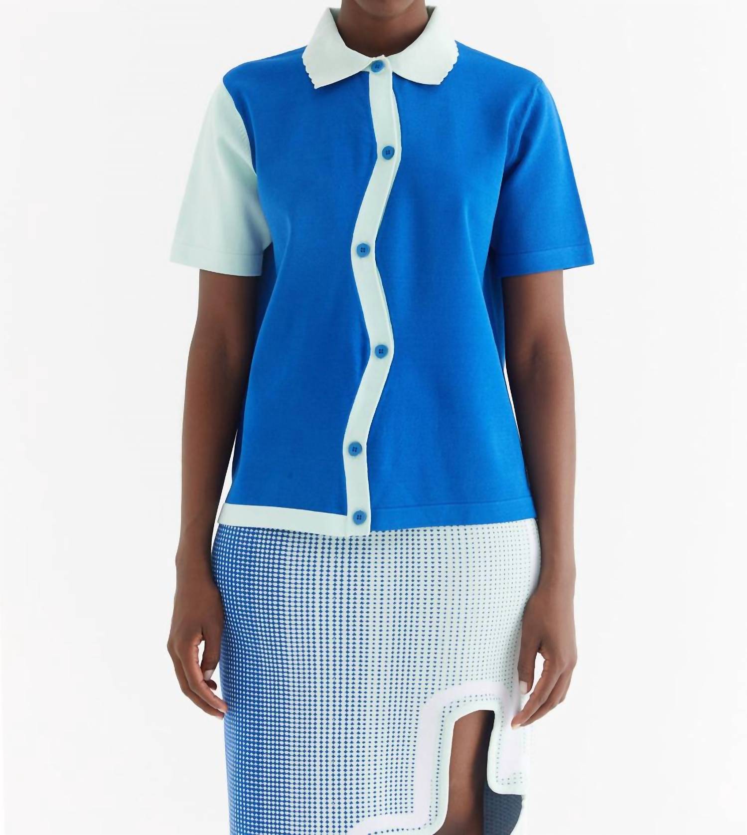 

Рубашка-поло Aten Wavy синего и мятного цветов PH5