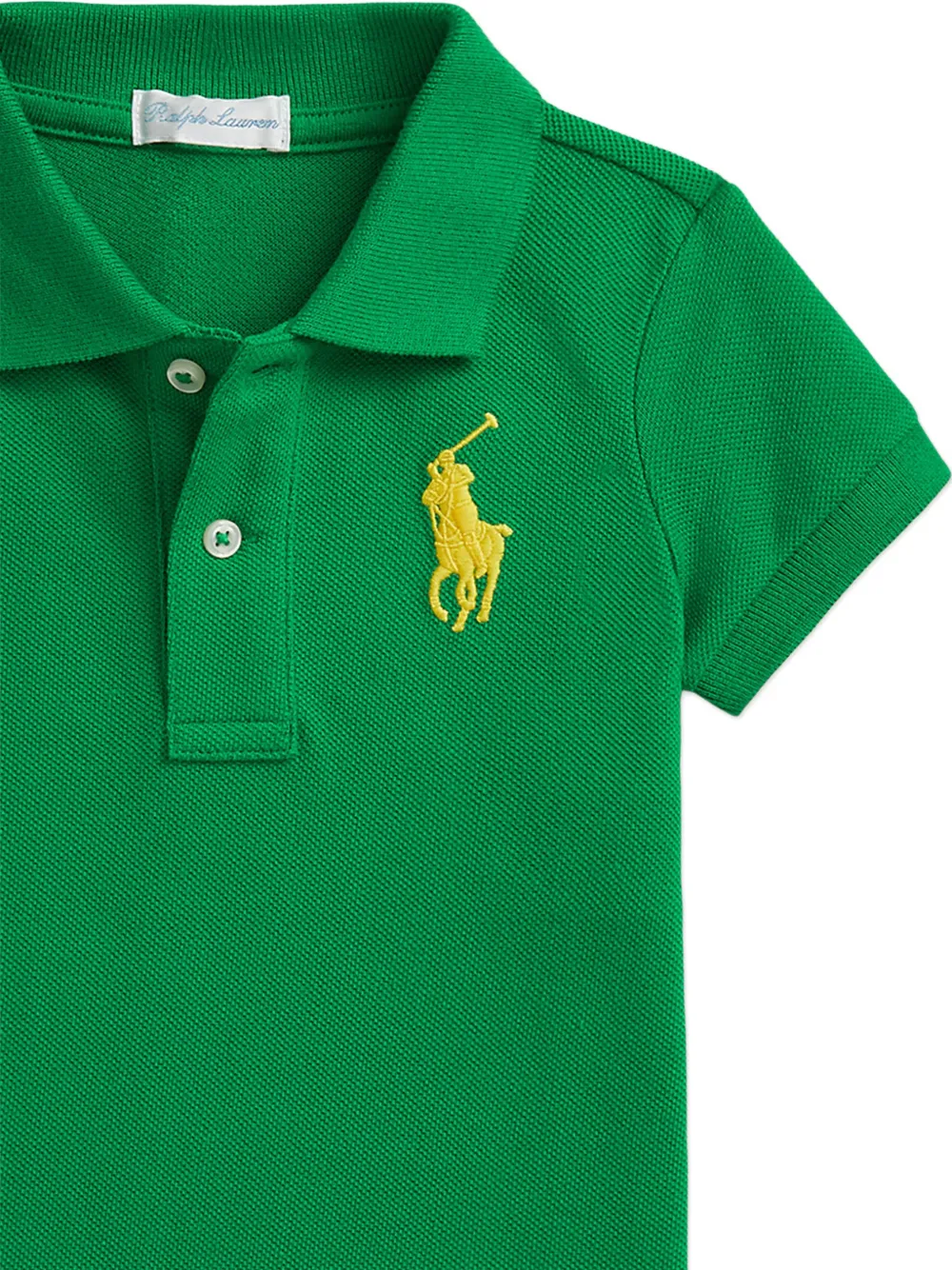 Боди с вышитым логотипом POLO RALPH LAUREN KIDS, зеленый — фото 4