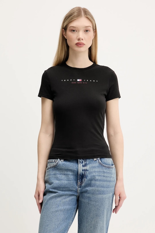 

Хлопковая футболка Tommy Jeans, черный