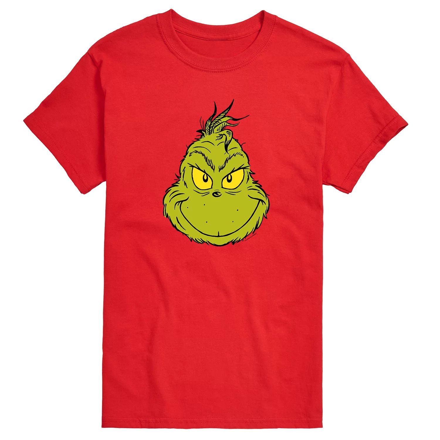 

Футболка Big & Tall Dr. Seuss Grinch Face Licensed Character, красный