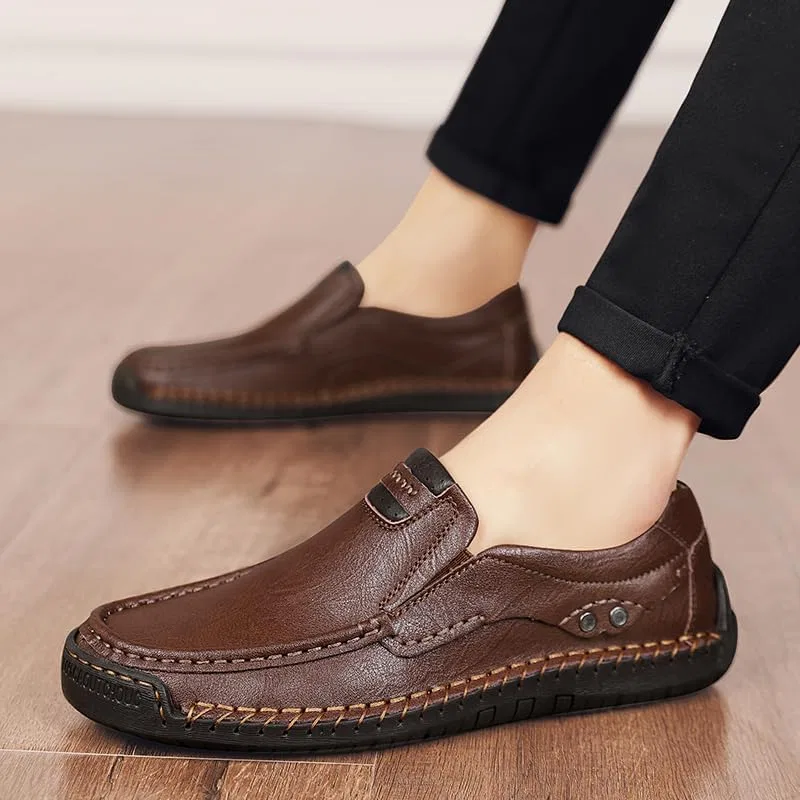 Мокасины мужские из кожи, Loafers, Dark Brown kvdrcs — фото 3