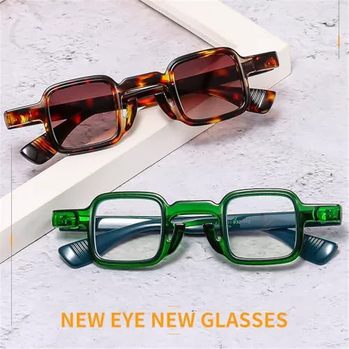 

Солнцезащитные очки 2027 года, маленькие, для женщин, в стиле ретро-панк, с защитой от УФ-излучения UV400, для мужчин, с прозрачными линзами и заклепками MTZJH, 6