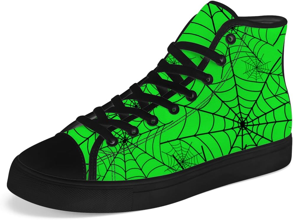 

Кеды на высокой платформе chebing Spider Web из холщовой ткани для мужчин и женщин, высокие кроссовки на шнуровке, повседневная обувь, подарок для парня или девушки, зеленый