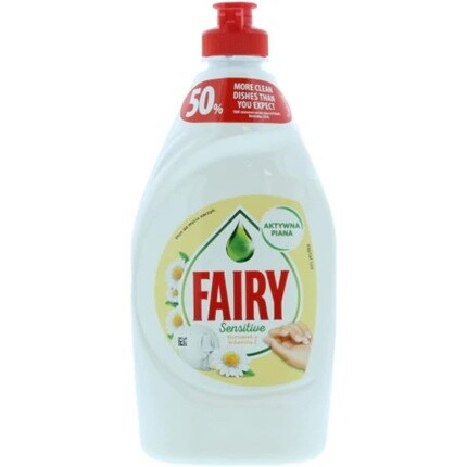 

Мыло для мытья посуды Fairy Sensitive с ромашкой и витамином Е, 450 мл, Tuhimo