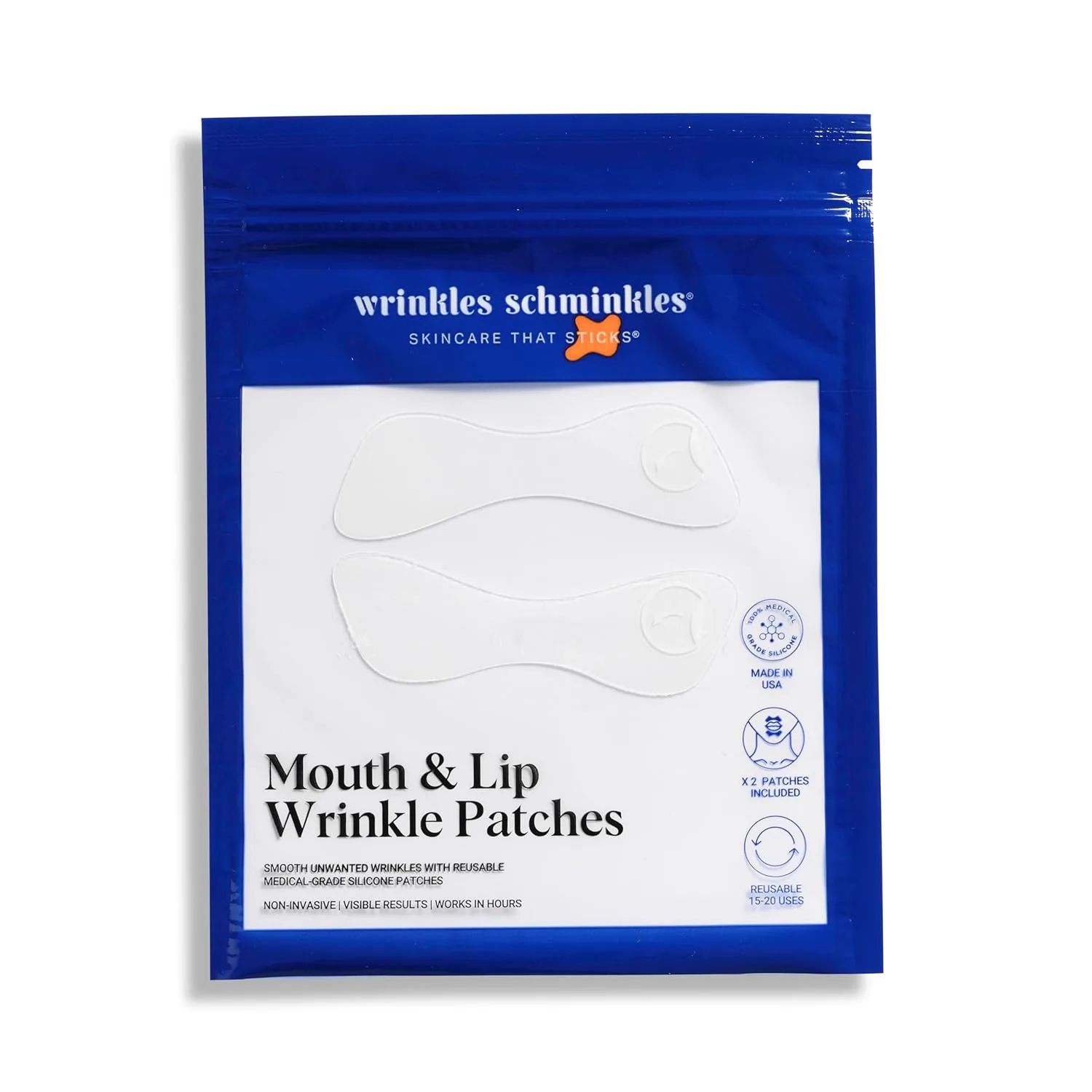 Wrinkles Schminkles патчи для губ и рта от морщин - многоразовые силиконовые подушечки для заметного уменьшения морщин и профилактики морщин вокруг губ для молодой и гладкой кожи (2 шт) 2 шт. (1 шт.)