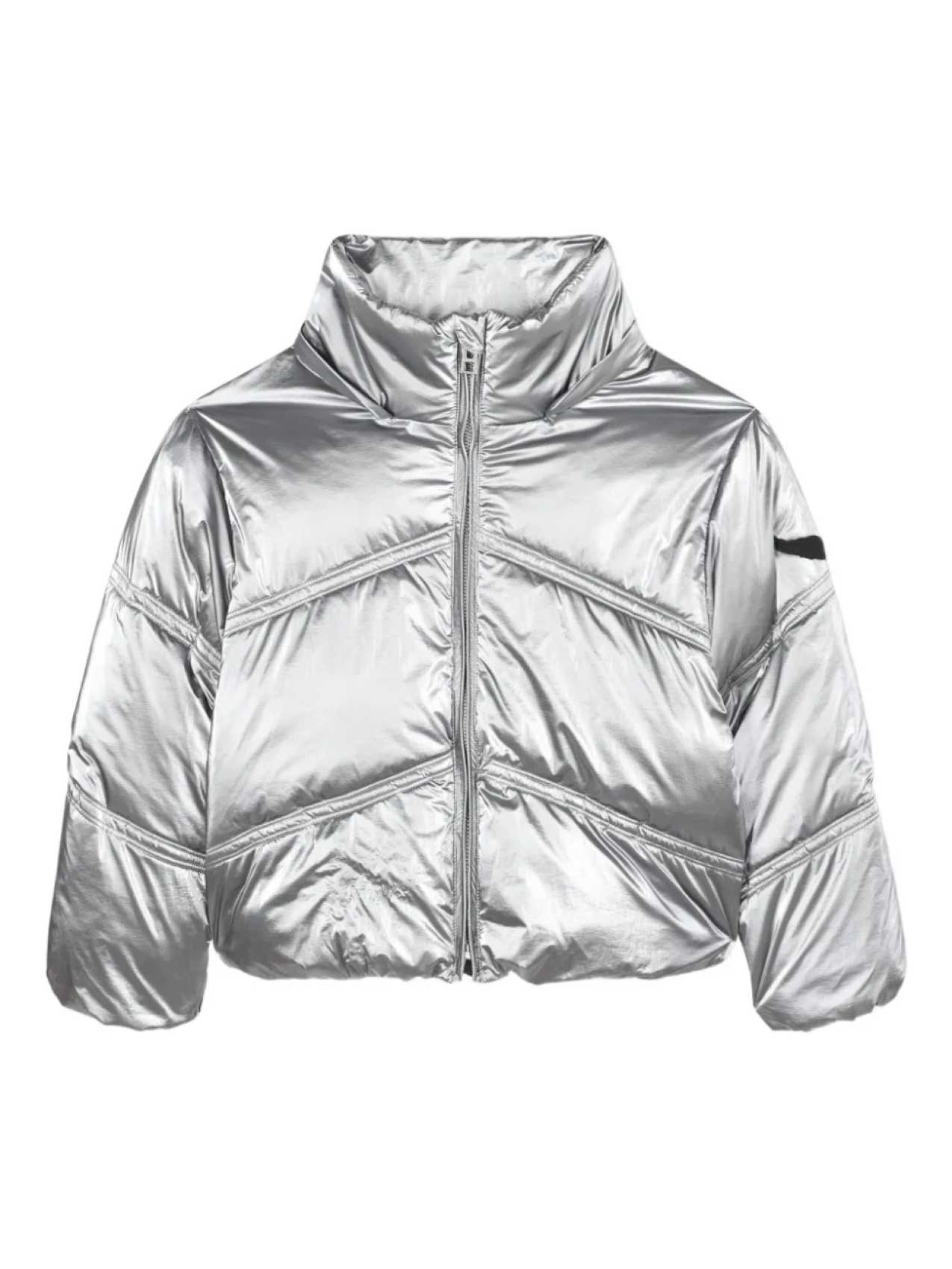 

Пуховик Zadig & Voltaire Kids с эффектом металлик, серебряный