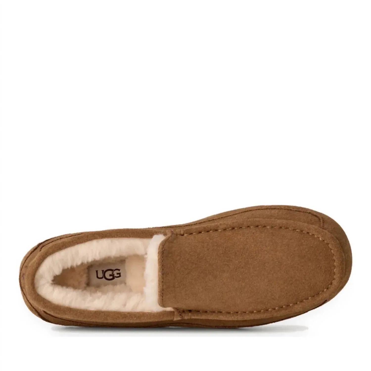UGG Мужские замшевые тапочки Ascot с закрытым носком, цвет каштановый — фото 4