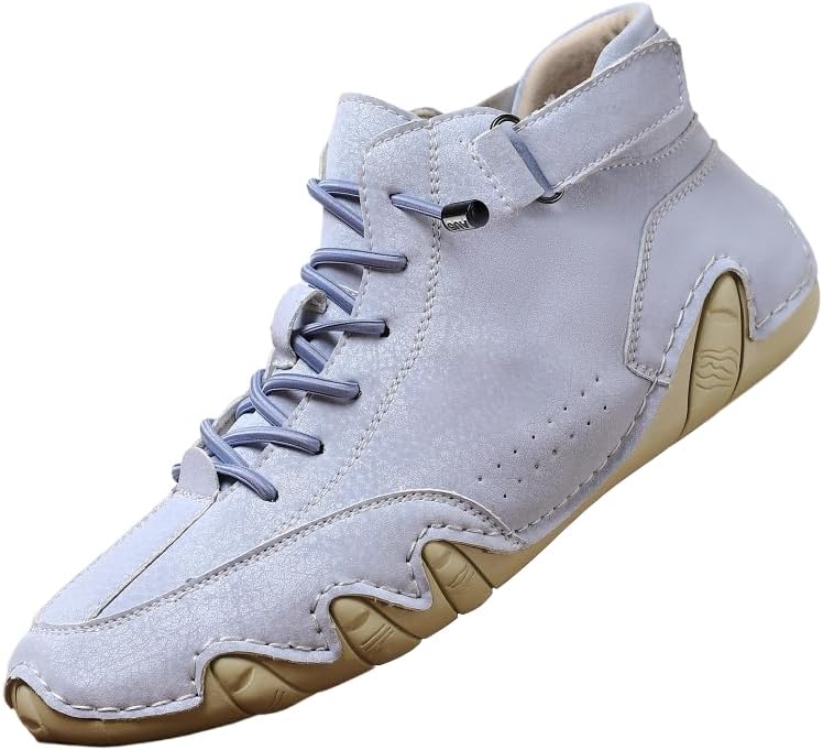 

Унисекс винтажные высокие кеды с мягкой подошвой для улицы, прошитым дизайном, удобные для ходьбы и походов, ботинки на шнуровке для женщин Hhhchpm, светло-голубой