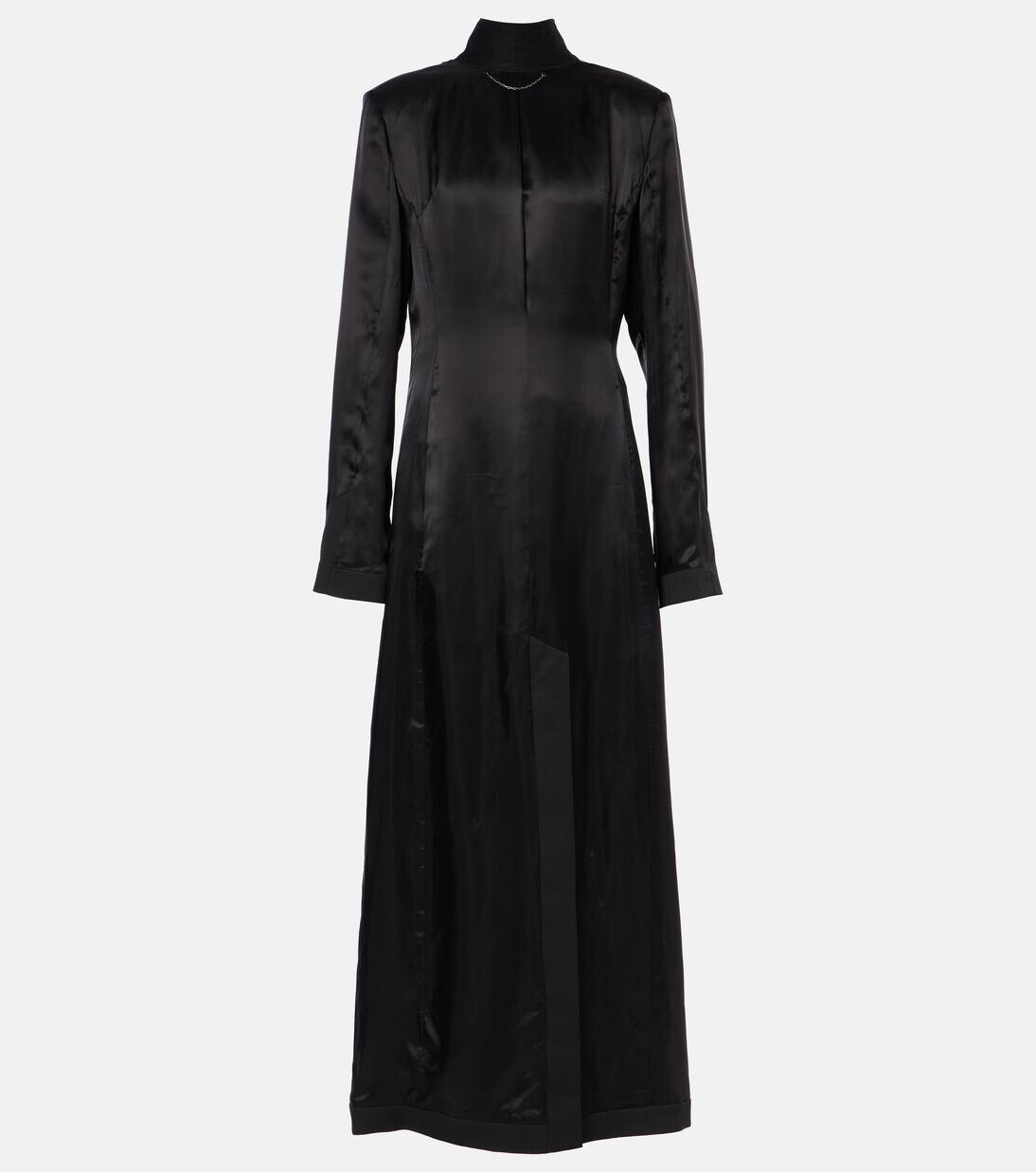 

Платье макси из атласа Mm6 Maison Margiela, черный