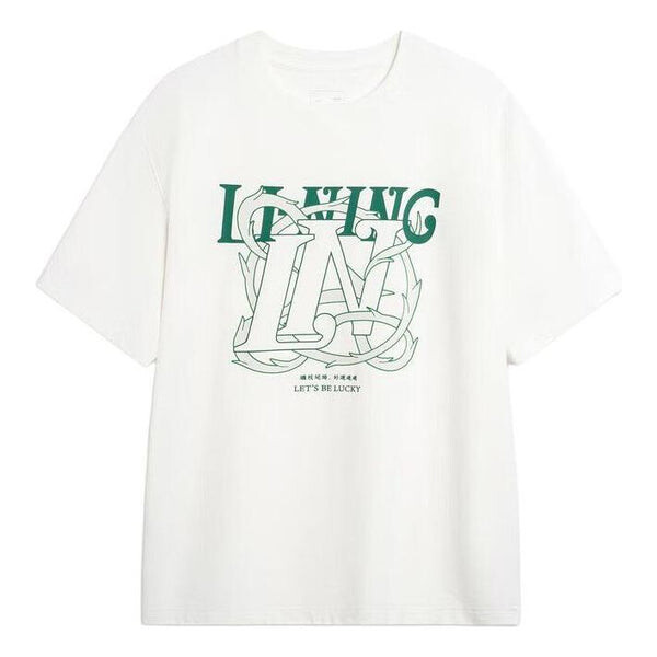 

Футболка let's be lucky graphic t-shirt 'white green' Li-Ning, белый