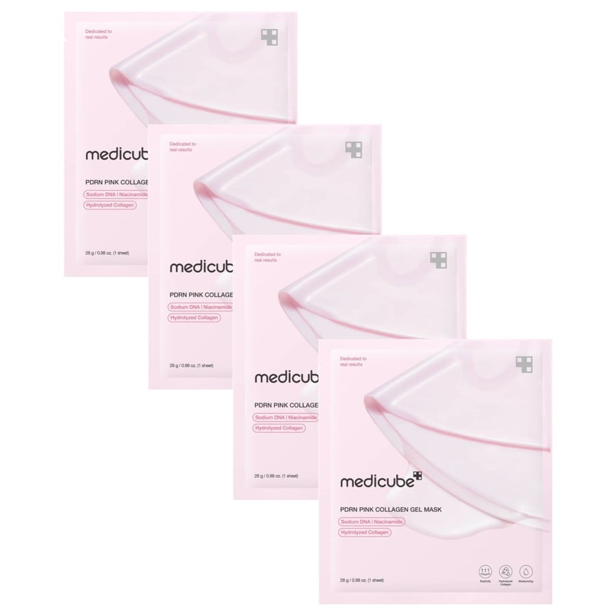 

Medicube PDRN Pink Collagen Gel Mask 4 x 28 г — коллагеновая маска для лица, набор из 4 шт.