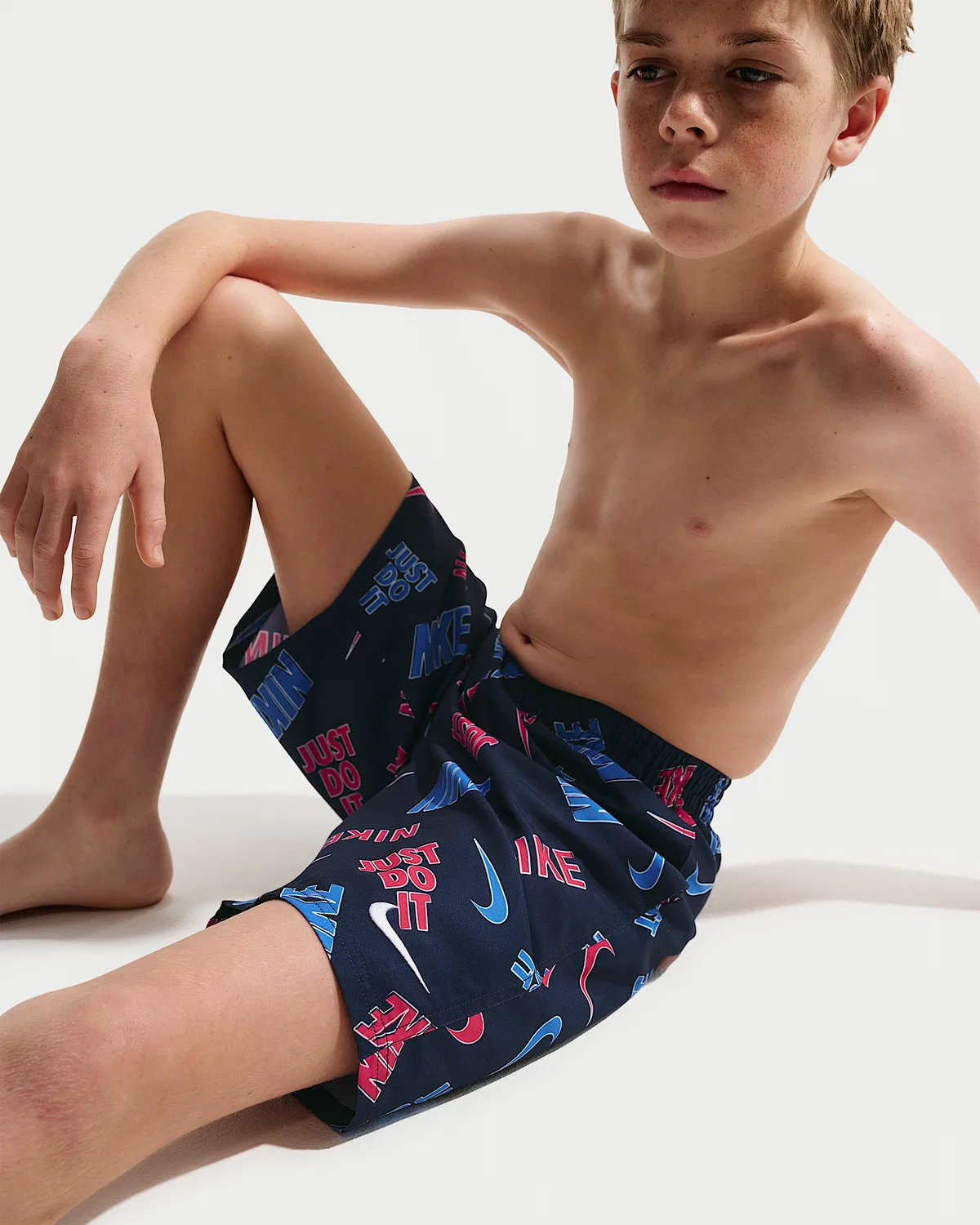 Детские (мальчиковые) плавки Nike Swim Breaker 7" с боксерской подкладкой, Blue — фото 4