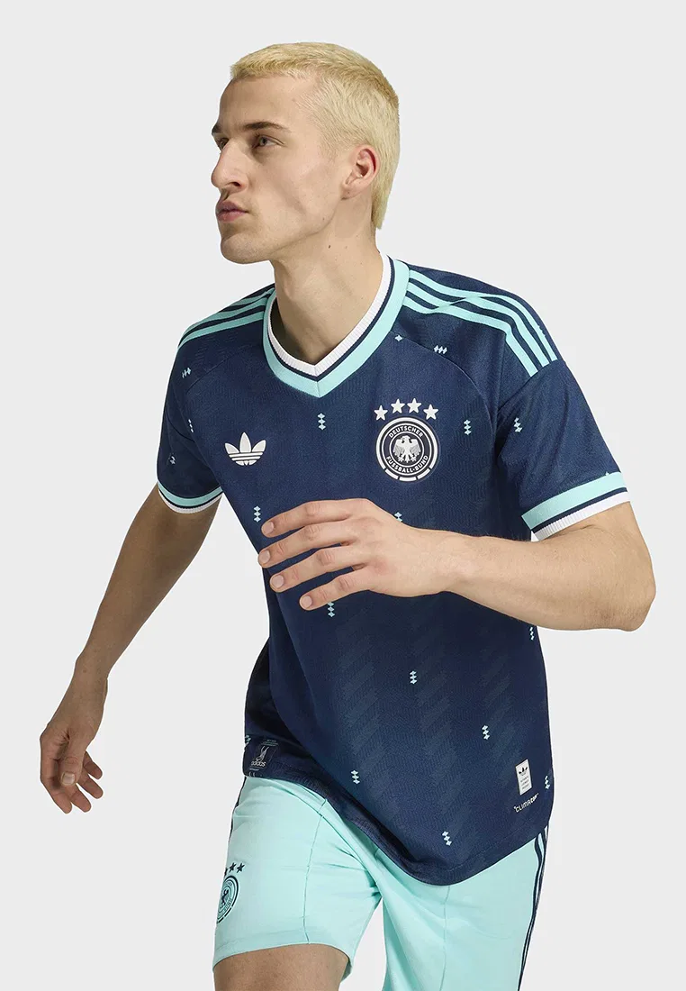 Футболка из аутентичного джерси Germany 26 Away Adidas, темно-синий — фото 4