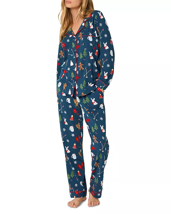 

Классический пижамный комплект с длинными рукавами - эксклюзив Bedhead Pajamas, синий