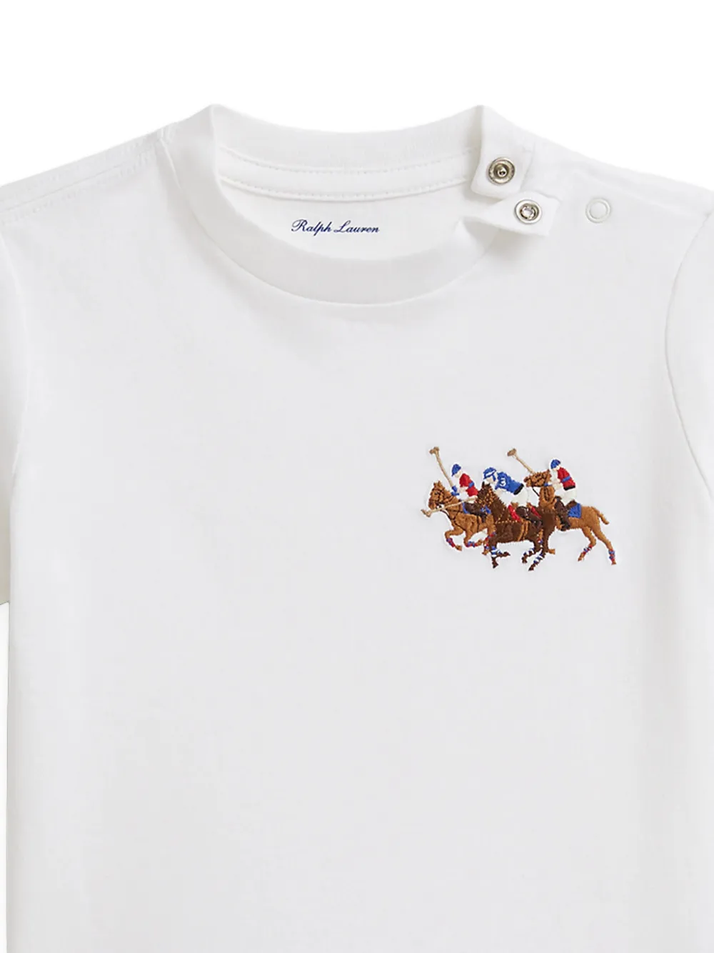 Футболка с вышивкой Polo Ralph Lauren Kids, белый — фото 2